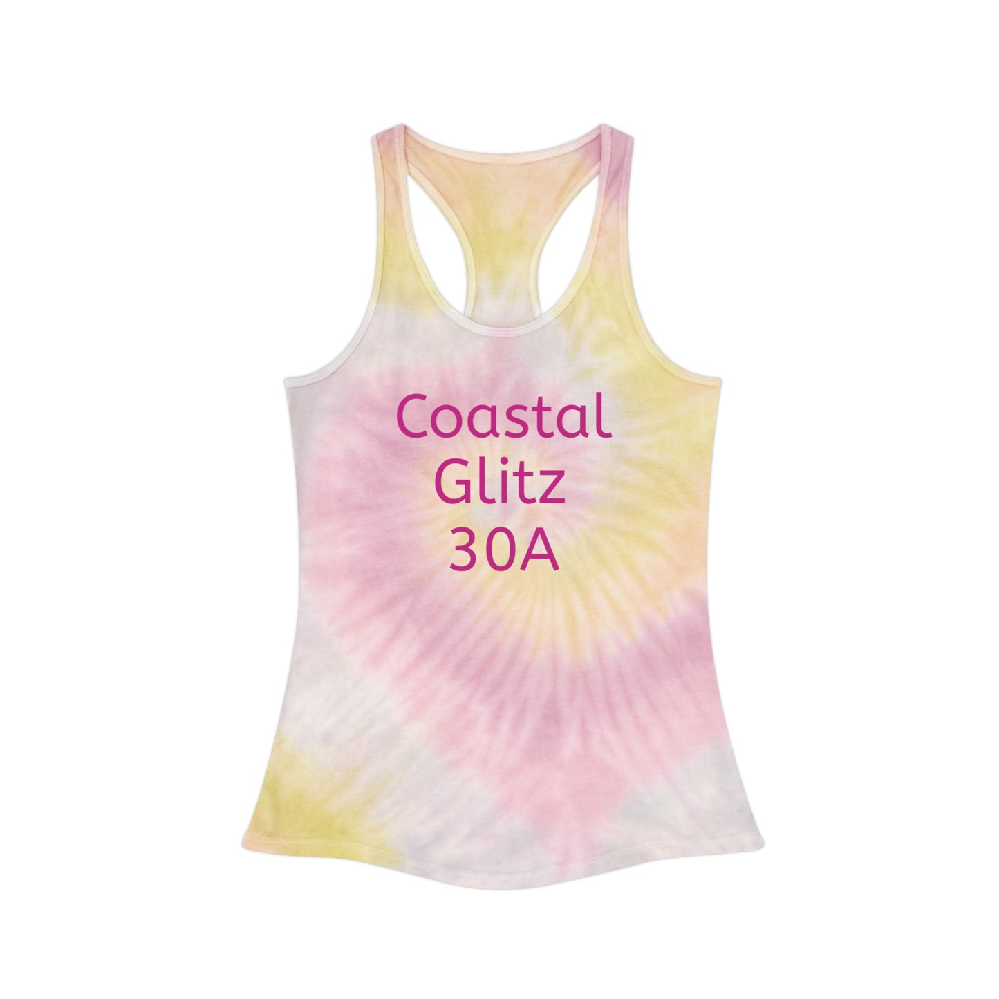 Coastal Glitz 30A Tie Dye Racerback Tank Top
