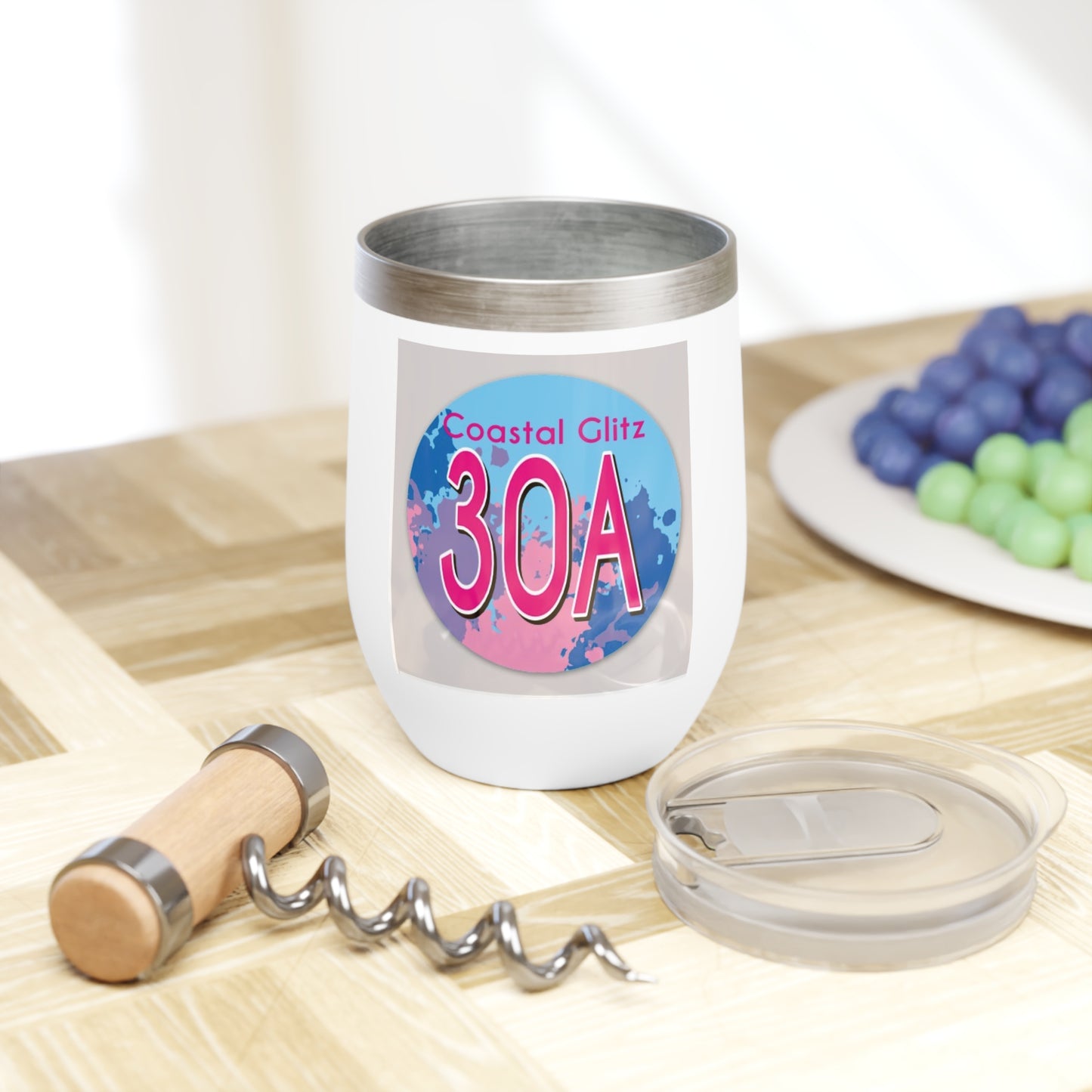 Coastal Glitz 30A Chill Wine Tumbler