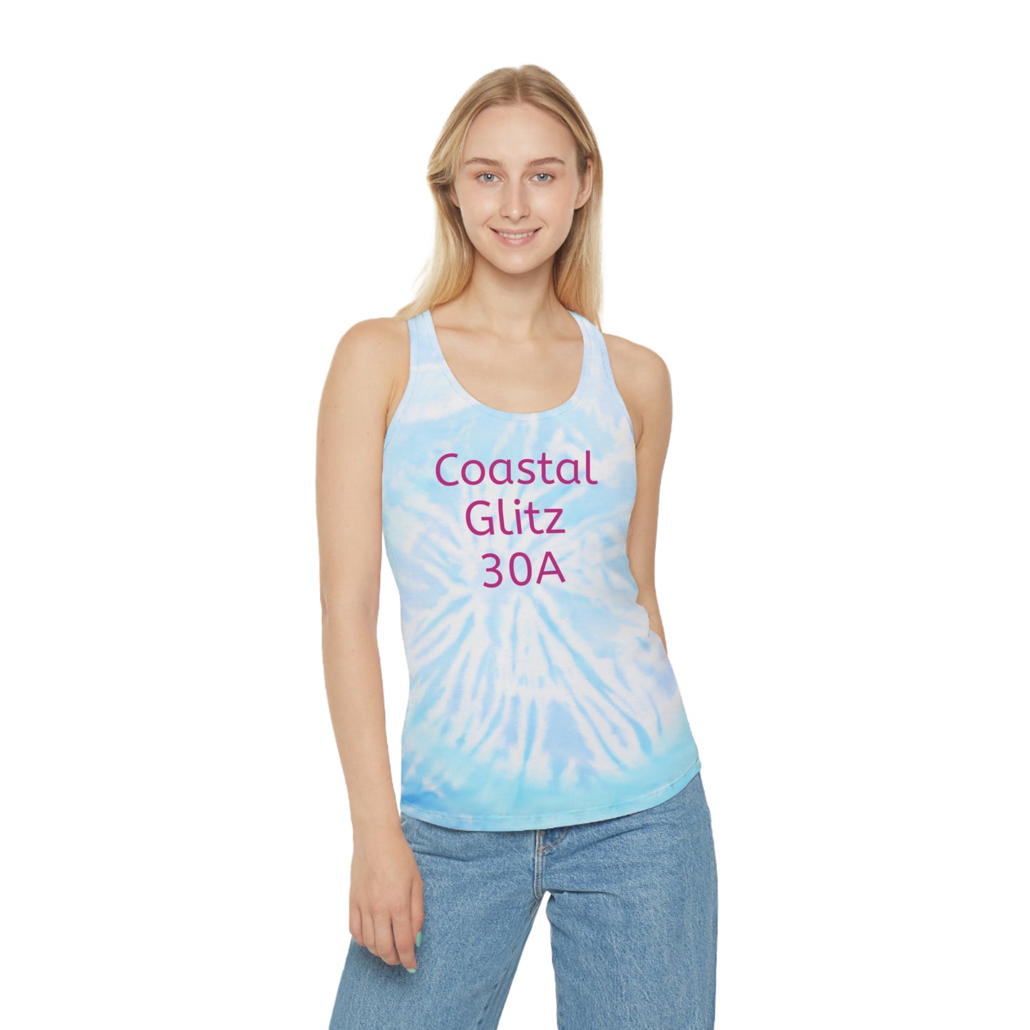 Coastal Glitz 30A Tie Dye Racerback Tank Top