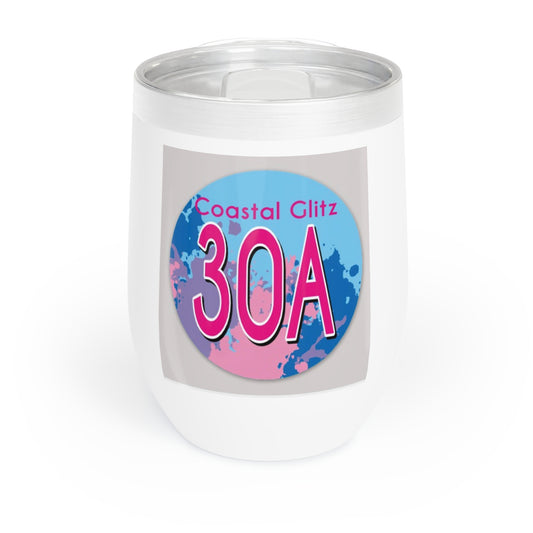 Coastal Glitz 30A Chill Wine Tumbler