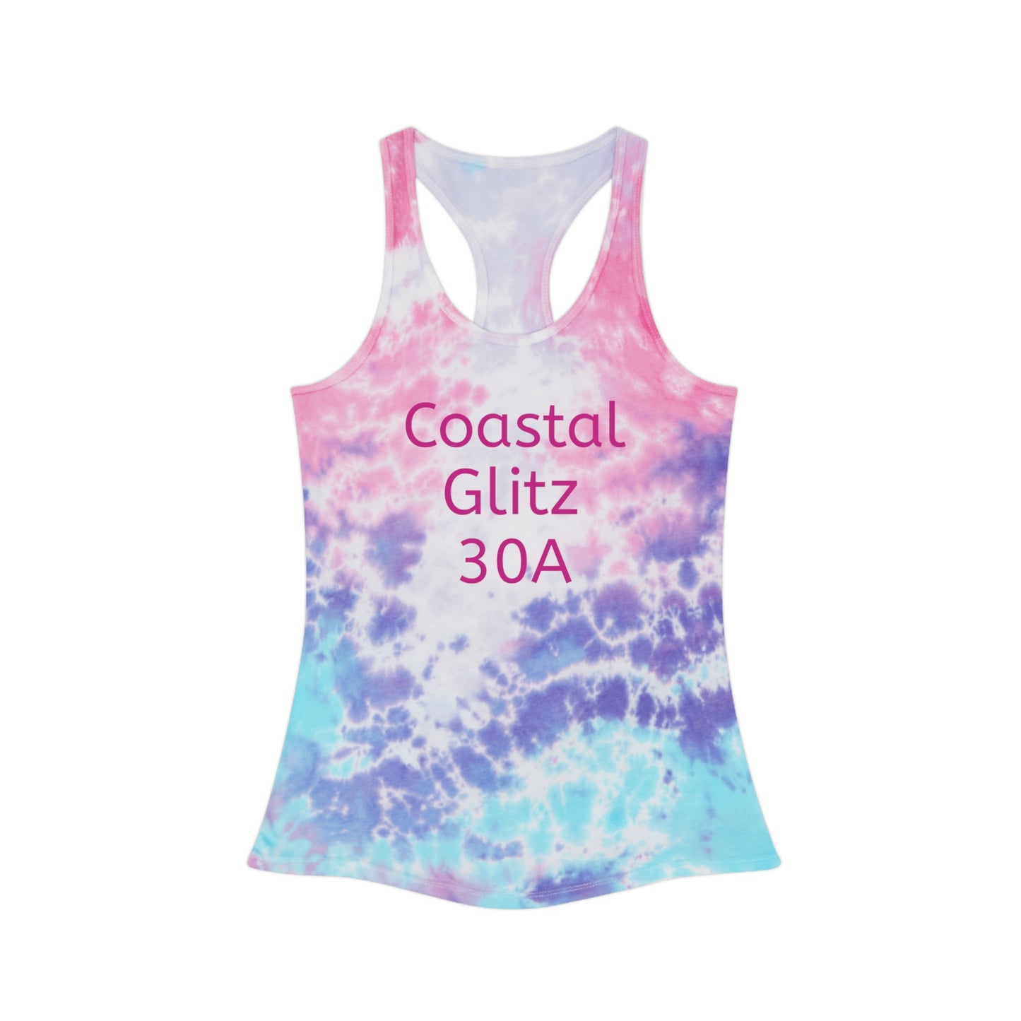 Coastal Glitz 30A Tie Dye Racerback Tank Top