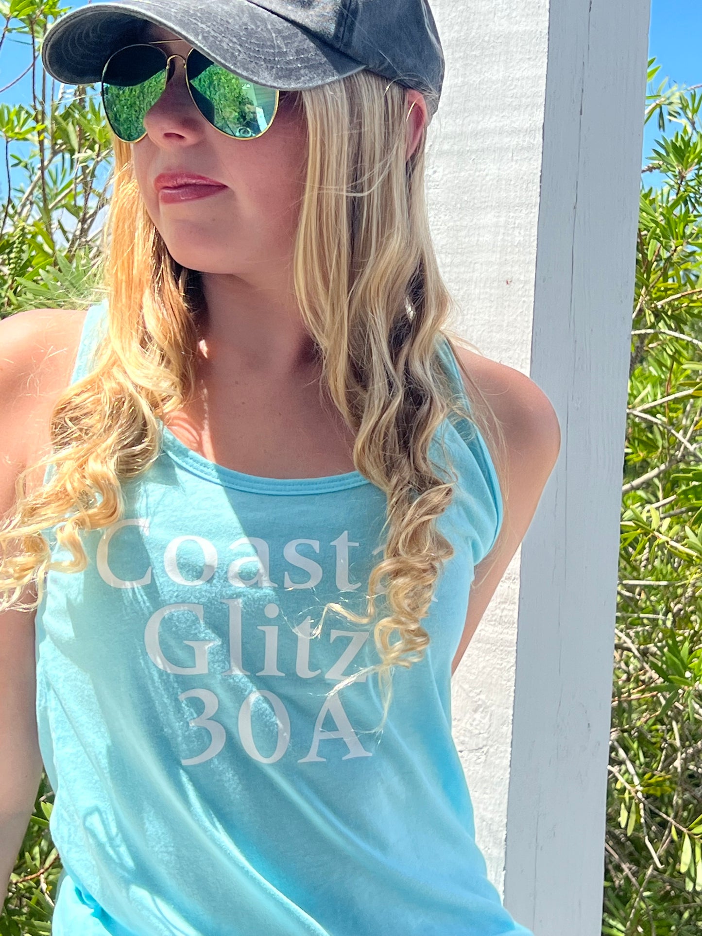 Women's Coastal Glitz 30A Blue Tank Top