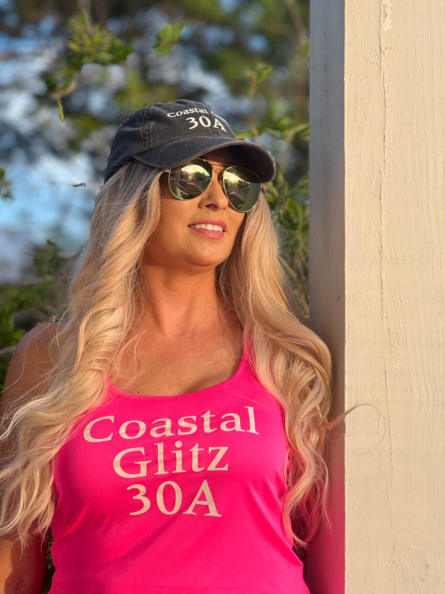 Women's Coastal Glitz 30A Hot Pink Tank Top
