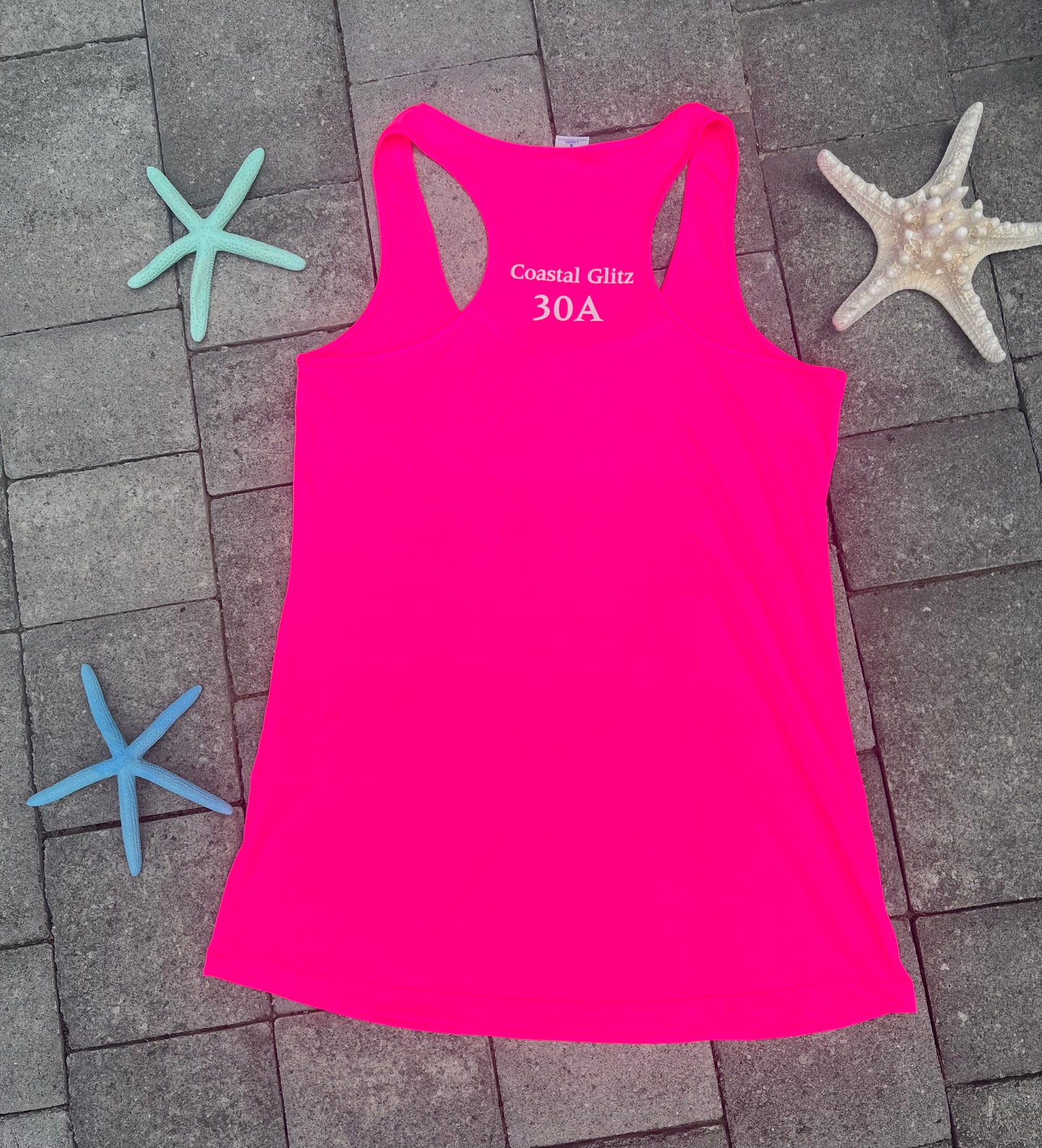 Women's Coastal Glitz 30A Hot Pink Tank Top