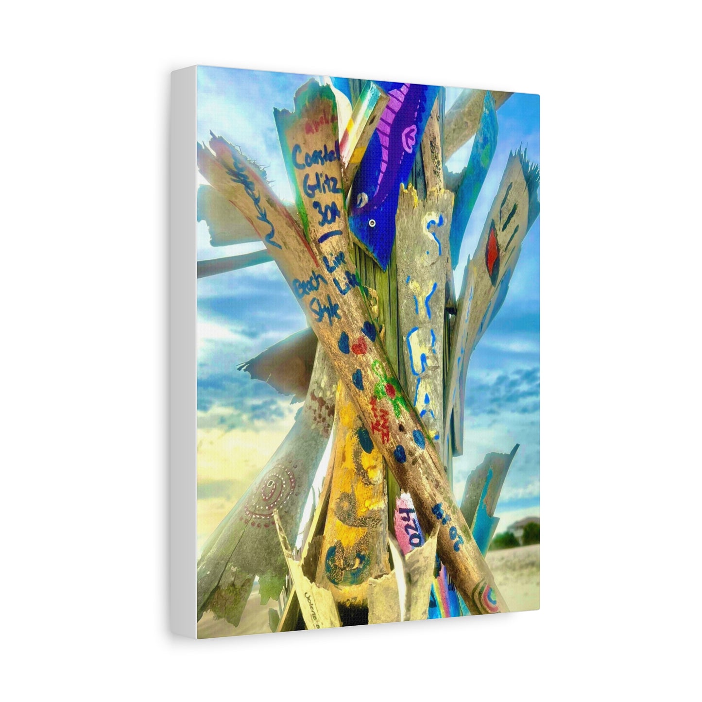 Coastal Glitz Treasure Palm Canvas