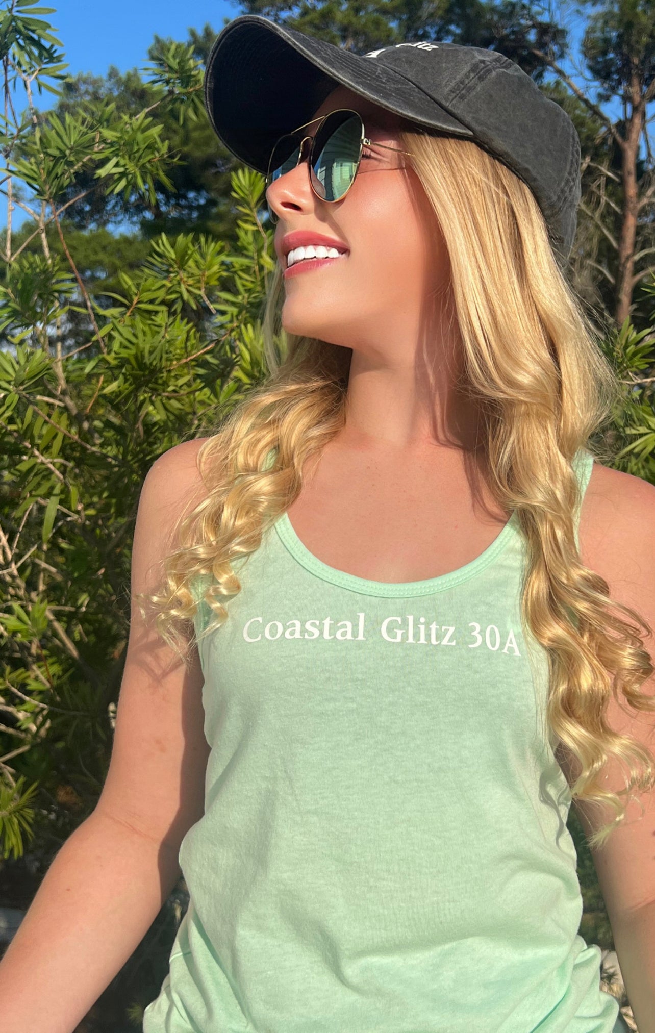 Women's Coastal Glitz 30A Mint Green Tank